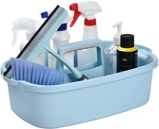 Large Cleaning Supplies Caddy with Handle, Plastic Storage Bucket Organizer f...