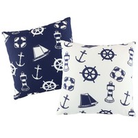 Kissen - Maritim Aus Baumwolle 40 Cm Blau/Weiß Sea-Club