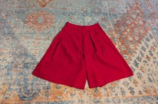 Vintage 80s/90s Red Pleated High Waist Shorts / Skirt Look Women's XS
