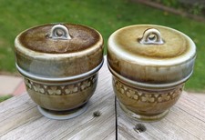 Pair of Vintage Ceramic Irish Egg Coddlers A.S. Cooper & Wade Screw Top