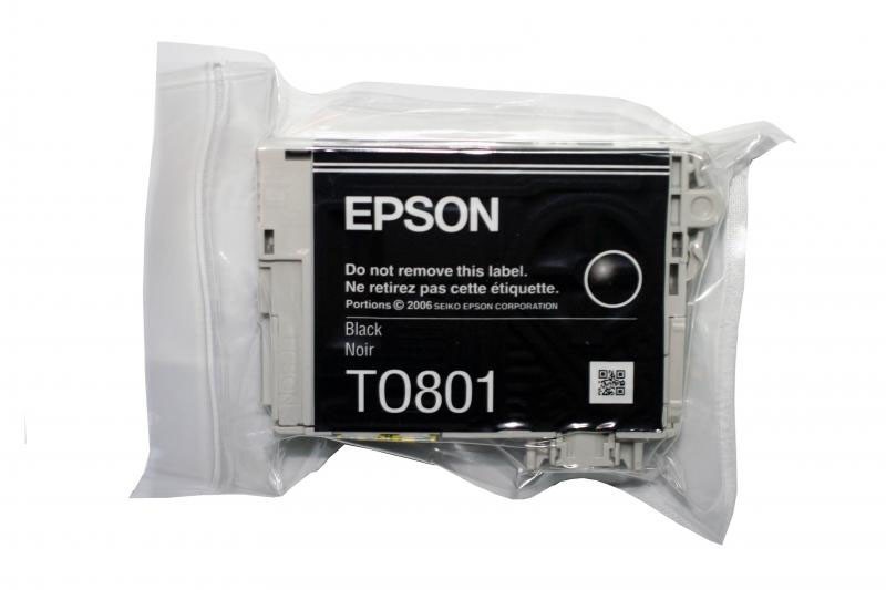 Genuine Epson T0801 Black Cartridge Vacuum-Sealed Original Hummingbird Ink TO801