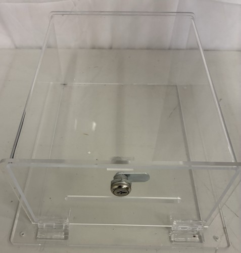 Clear Acrylic Ballot Boxes 12x10 Locking No Keys CH751 Heavy And Thick