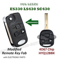 Hyq12bbk -4d67 Chip For Lexus Es330 Ls430 Sc430 Upgraded Flip Remote Key Fob