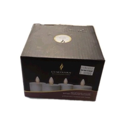 Set of 4 Luminara Flameless Tea Lights with Moving Wick Remote & Timer 1.4'' X 2''