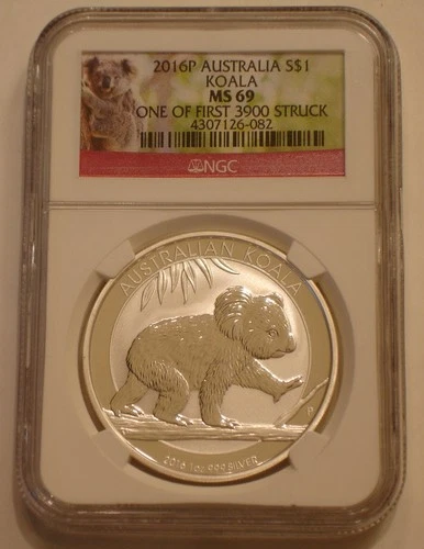 2016 P Silver $1 KOALA of Australia NGC MS 69 .999 fine 1 oz SILVER