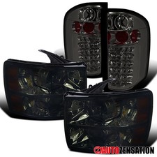 Fit 2007-2014 Chevy Silverado 1500 2500 3500 Smoke Headlightsled Tail Lamps