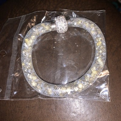 Crystal Mesh Bracelet with Magnetic Clasp-7in