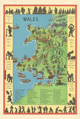Wales Bildkarte. ALNWICK 1937 alte Vintage Plankarte