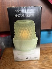 Vintage Glass Fairy Lamp Light Green MIB Indiana Glass Diamond Point (30)