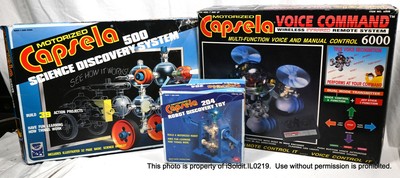 LOT 3 VINTAGE Motorized CAPSELA SCIENCE DISCOVERY SYSTEMS in Box 6000, 500, 204