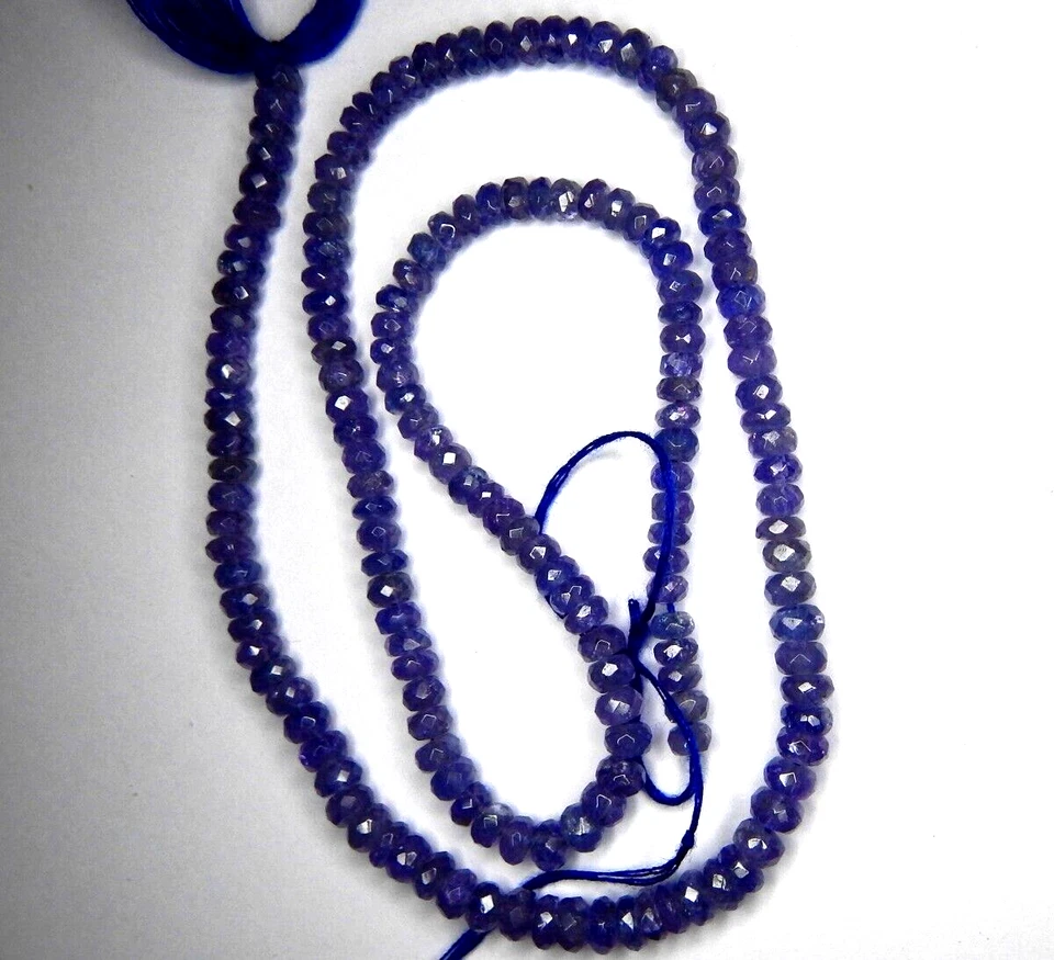 67ct BEST 16" Strand Purple Blue Natural Mined Tanzanite Faceted Beads - Image 3 of 4
