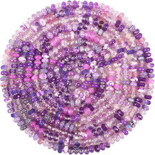 60Pcs Large Hole Beads Spacer Beads Purple Assorted European Craft Big Beads Lar