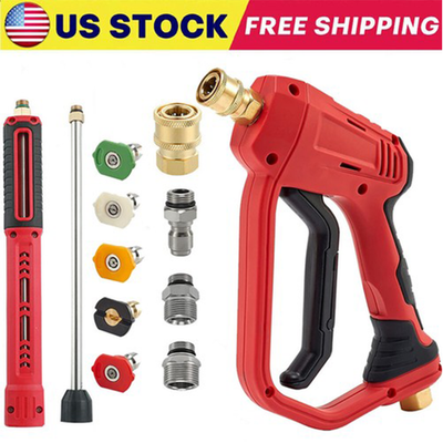 #ad High Pressure 4000PSI Car Power Washer Gun Spray Wand Lance Nozzle and Hose Kit $32.98