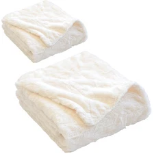 Doublesoft - Oversized Faux Fur Throw Blanket Soft Fuzzy Fluffy Cozy Plush Fu...