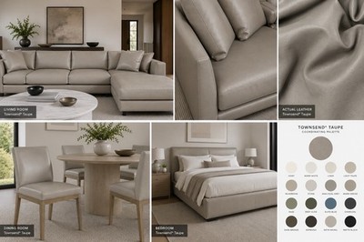 Townsend ️ Taupe  Upholstery Leather  Full Hide 55-60Sq Ft