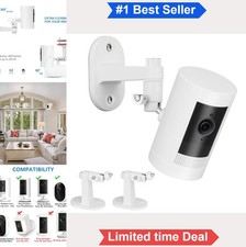 Security Camera Wall Mount Bracket 2 Pack 360 Swivel 90 Tilt White Indoor