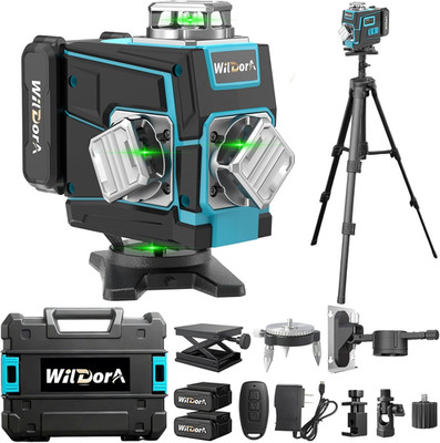 Laser Level with Tripod, 4X360° Self Leveling ±4° Laser Level, Remote Control 4D