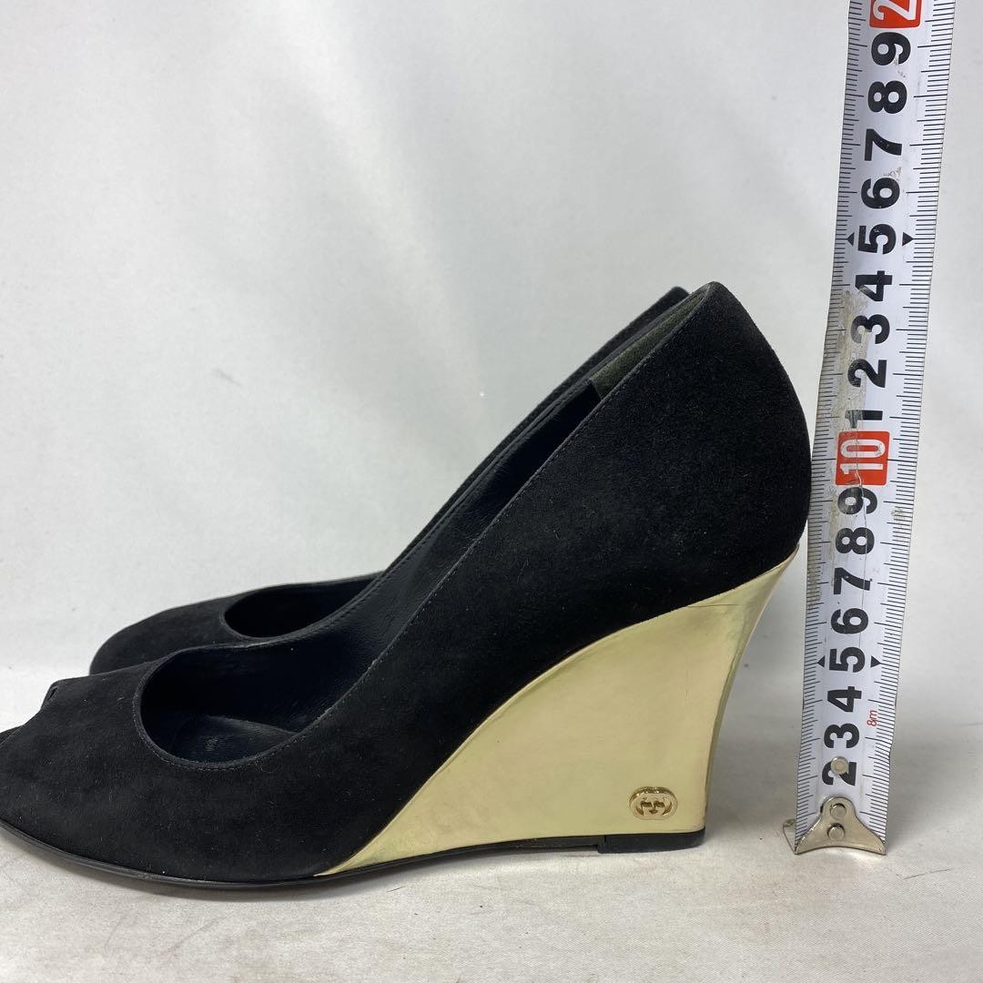 Gucci Wedge Sole Pumps Shoes Suede Black Size 36 US About6 For Women thumbnail 16