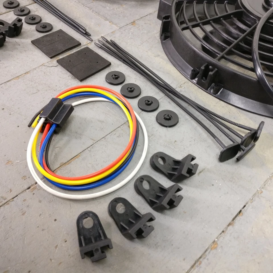 1963-85 GM E Cuerpo 10" 1019 CFM Ventilador de refrigeración Kit de interruptor de temperatura fija plataforma 405 V8 Foto 2 de 4