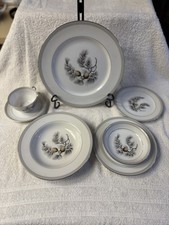 Kent China Silver Pine 7 Piece Dinner Set. La...