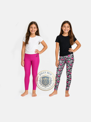 Betsey Johnson Girls' Leggings 2-Pc Set Animal Print Pink Full Length Size M NEW