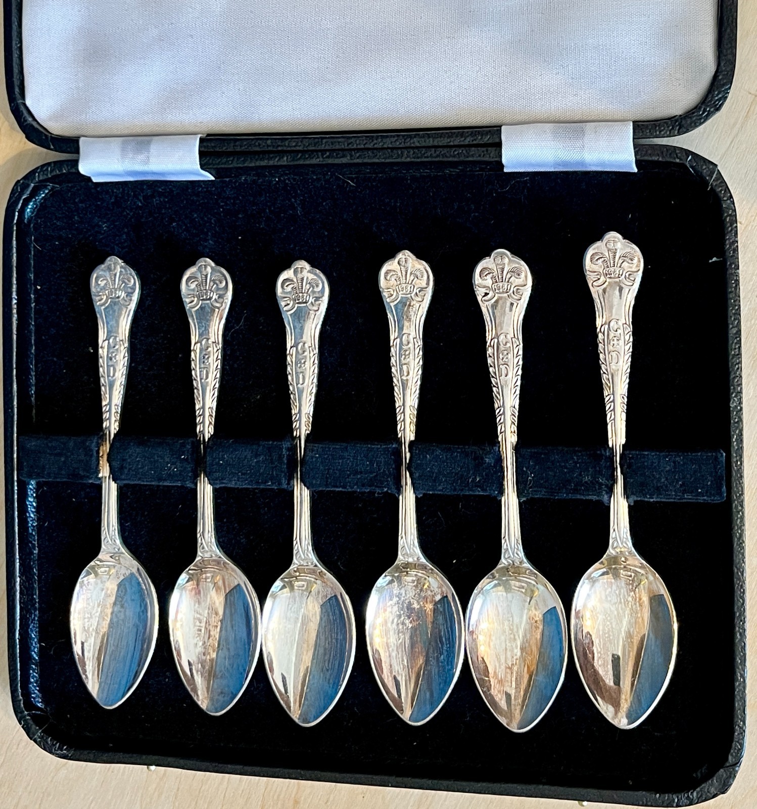 1981 Charles & Diana Royal Wedding EPNS Teaspoons Set of 6 Boxed image 5