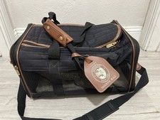 Sherpa Bag Dog Cat Pet Carrier Black Travel Bag Tote Animal Black Brown 17x11