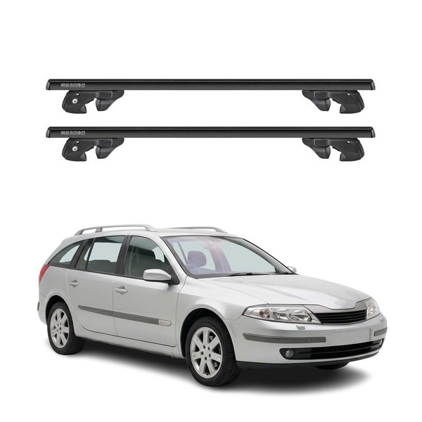 DachträGer FüR Renault Laguna II Grandtour 2001-2008 Alu 90Kg TÜV Schwarz 2Tlg-image
