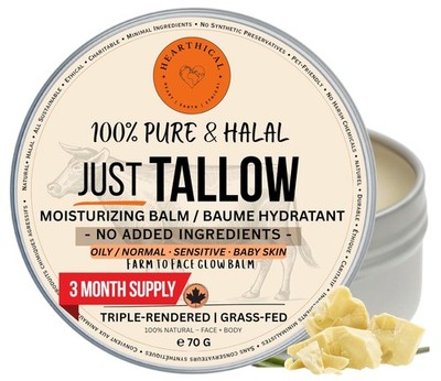 JUST Tallow - No Added Ingredient - 70 g Halal Grass Fed Beef Tallow For Skin...