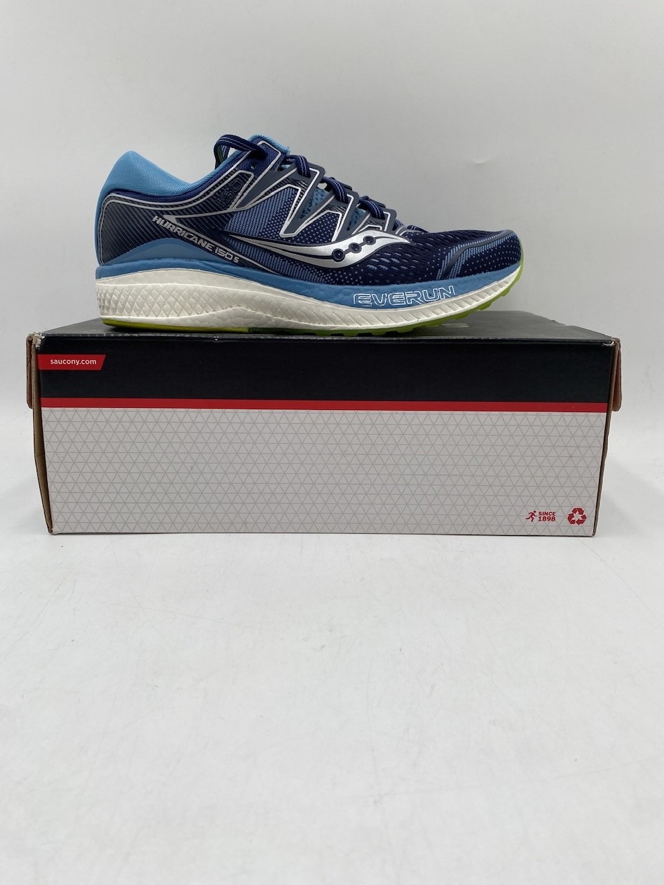 Saucony HURRICANE ISO 5 Women's NEW Road-running Shoes Navy/Citron Multi Sizes thumbnail 10