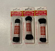 Bulldog NOS Vintage Shoelaces 30” Black Round Lot of 3 Boxes Made in USA