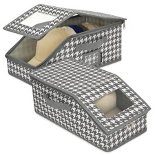 2 PCS Stackable Hat Storage for Baseball Caps, Large Hat Organizer with trans...