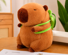 Cute Capybara Plush Toy Soft Stuffed Animal Green Backpack