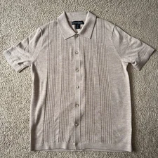 NWT!! Christian Lacroix Knit Cardigan Sweater Merino Wool Collar Men's M SS