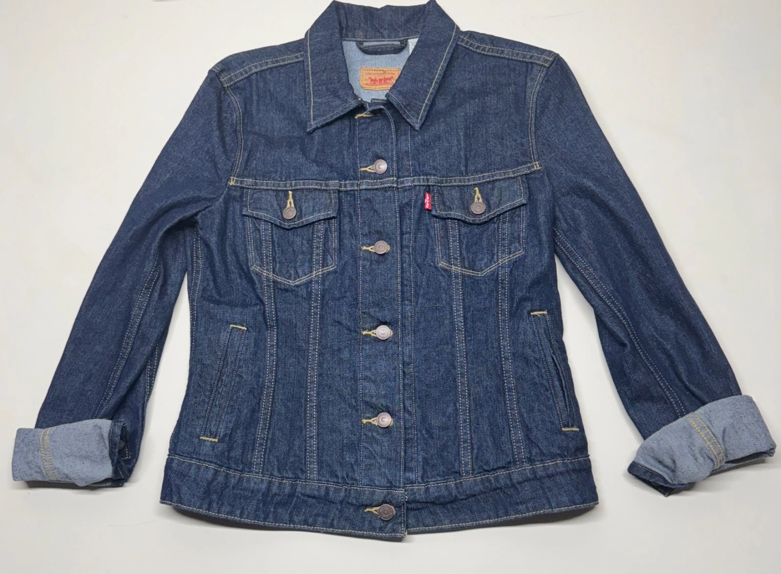 Levi's Trucker Jacket Men's M BLUE Denim Dark Wash Standard Fit