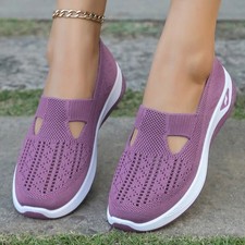 Women Mesh Flats Shoes Breathable Slip On Wal...