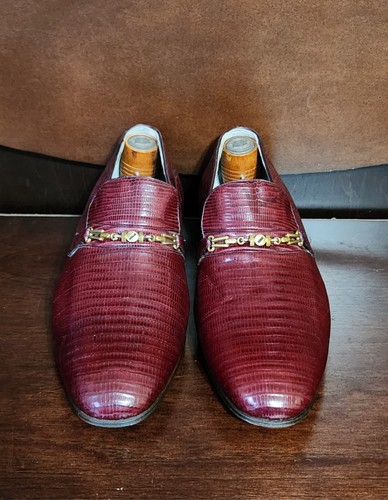 Vintage Mens MiLord Gigi Migliore Italian Lizard Dress Shoes Size 6.5