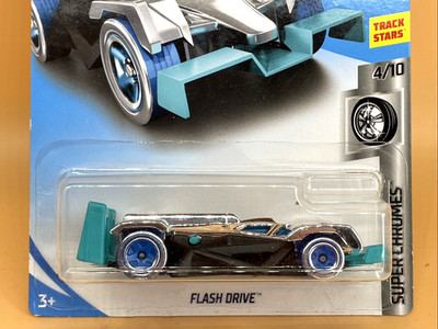 Hot Wheels Flash Drive Super Chromes Track Stars 58/365 Long Card USA Import