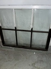 Vintage Wood Window Sash 6 Pane Panels Frame 1930s 45”W X 36”H