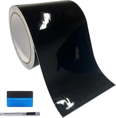 BRANDED Chrome Delete Vinyl Wrap Kit High Gloss, Black Out Window & Door Trim 4In x 30Ft
