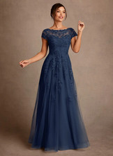 Azazie - Women's A-Line Jalinda Lace Chiffon Dress