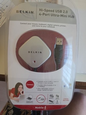 Belkin Hi-speed Usb 2.0 4-port Ultra-mini Hub New