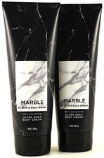QTY 2 - Bath & Body Works MARBLE Body Cream Lotion Moisturizer 8oz