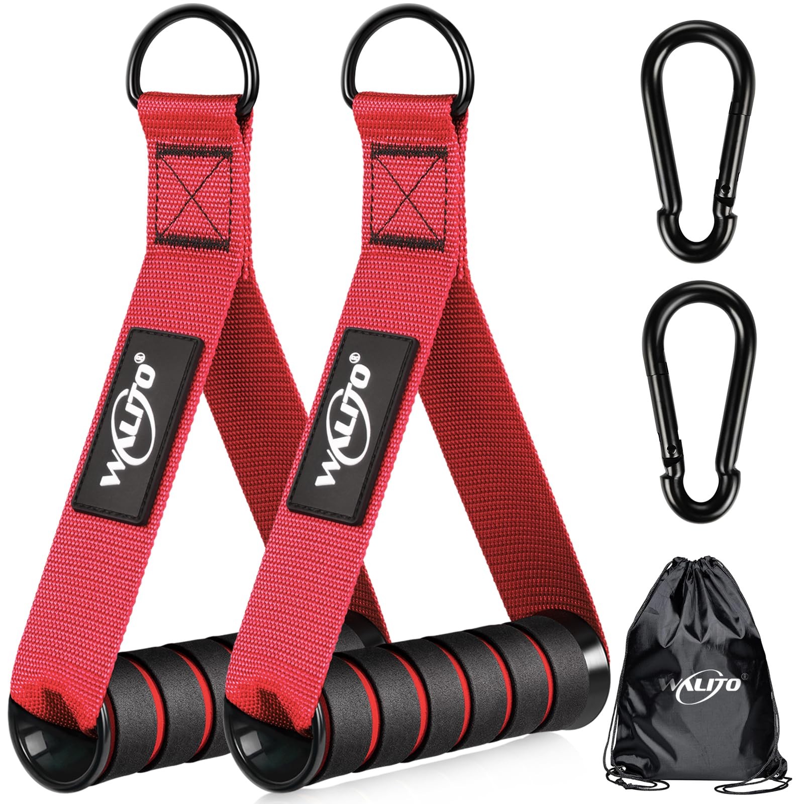 Exercise Handles, Cable Machine Attachments for Home Gym Equipment, Pulley Sy...