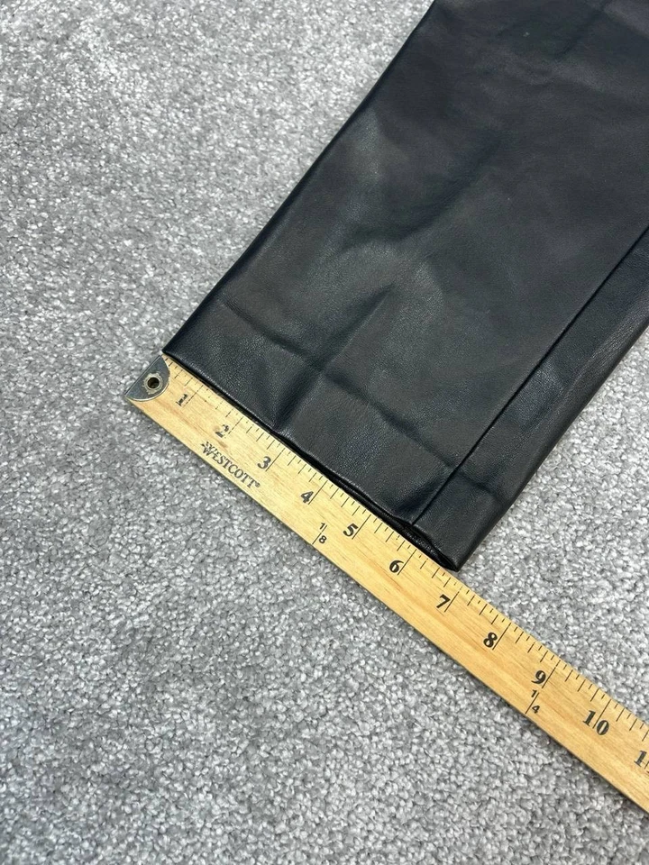 Pantalones de imitación de cuero para mujer Ann Taylor 6 negros forrados de lana tiro alto pierna recta Foto 4 de 4