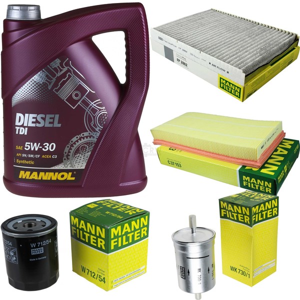 Motor-ÖL 5L Mannol Dieseli 5W-30+MANN-FILTER Filterpaket FüR Skoda Octavia 1U2-image