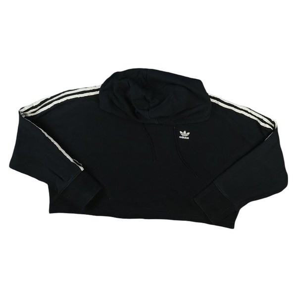 Adidas Jumper Womens 12 Black Originals Adicolor Cropped Hoodie Pullover Size 12