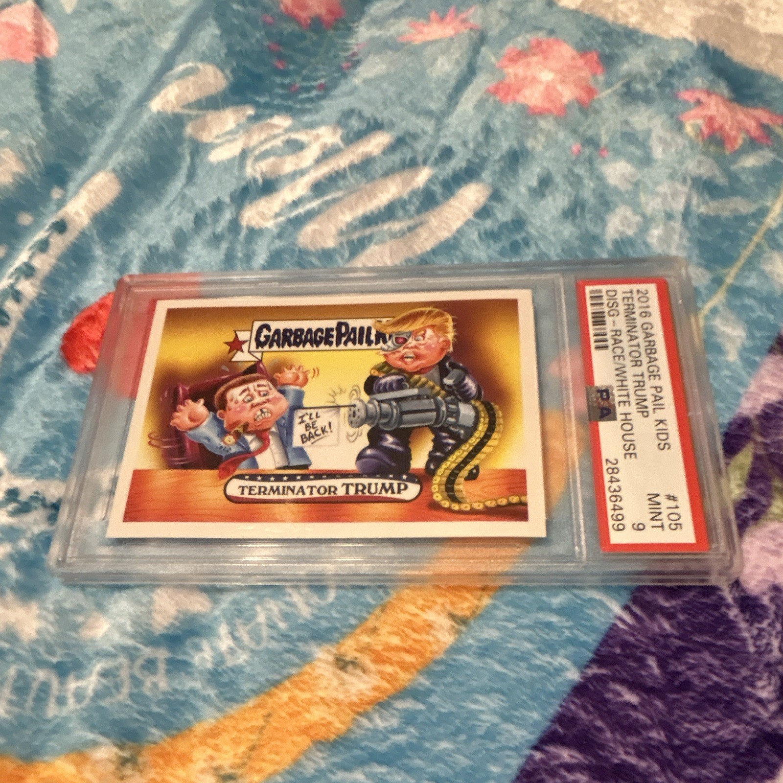 Topps 2016 Garbage Pail Kids Disg-Race/White House #105 Terminator Trump PSA 9 view 4