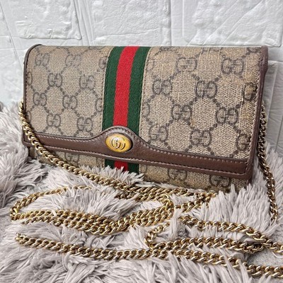 GUCCI Sherry Line GG Supreme Shoulder bag Vintage Used From Japan