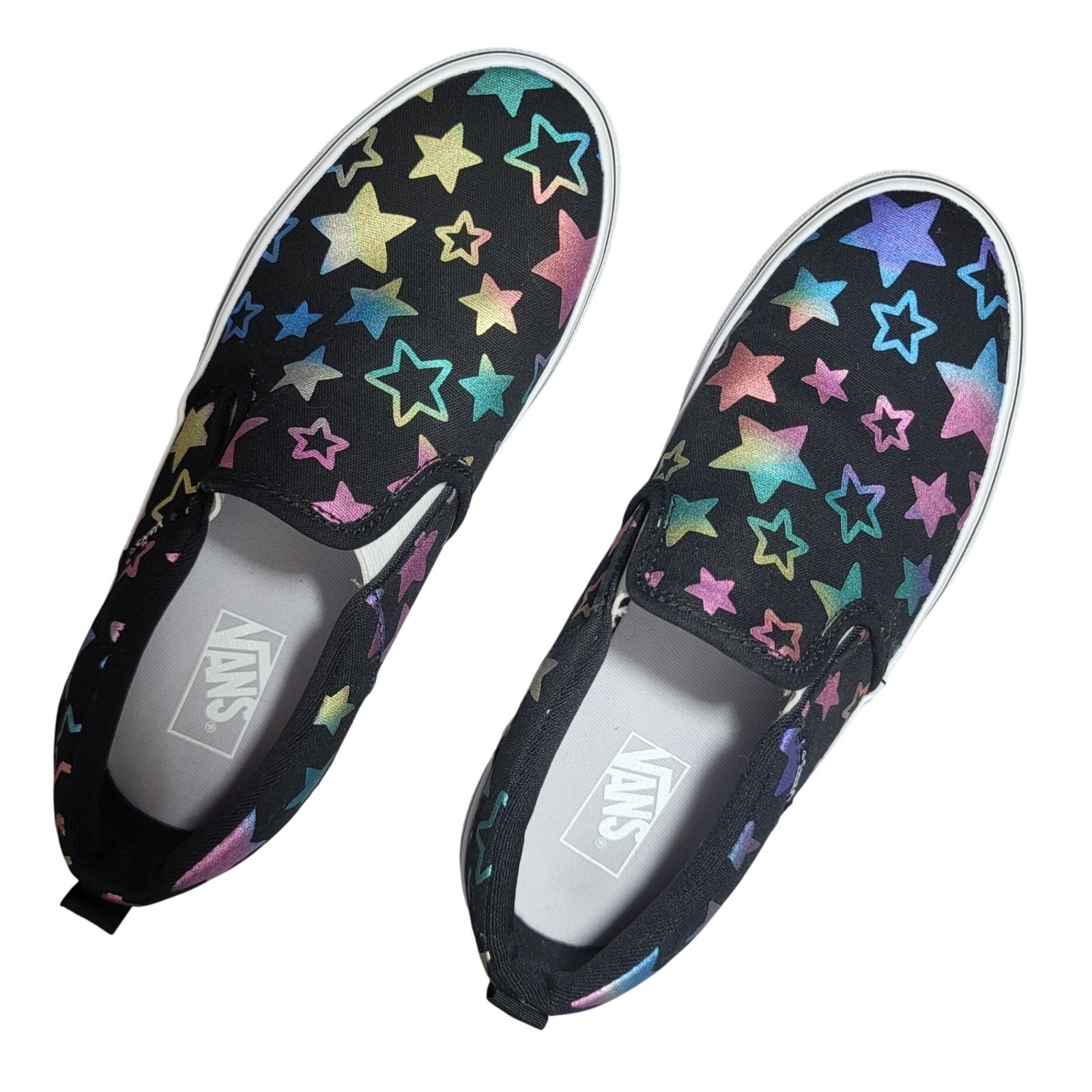 Vans Slip On Platform Iridescent Star Print Skate Shoes Sneakers thumbnail 6